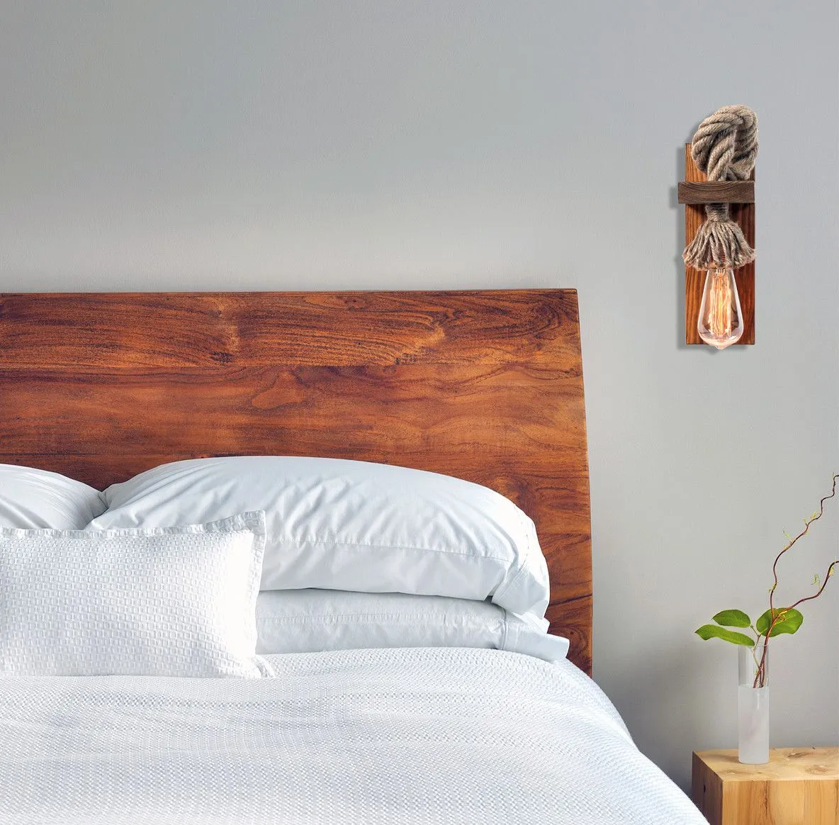 Lampe murale Lustro | 100ir Tree | Fait à la main et séché au four | Vernis de préservation du bois