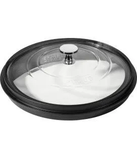 Couvercle rond transparent verre trempé Ø 23,2 cm 6 cm Staub