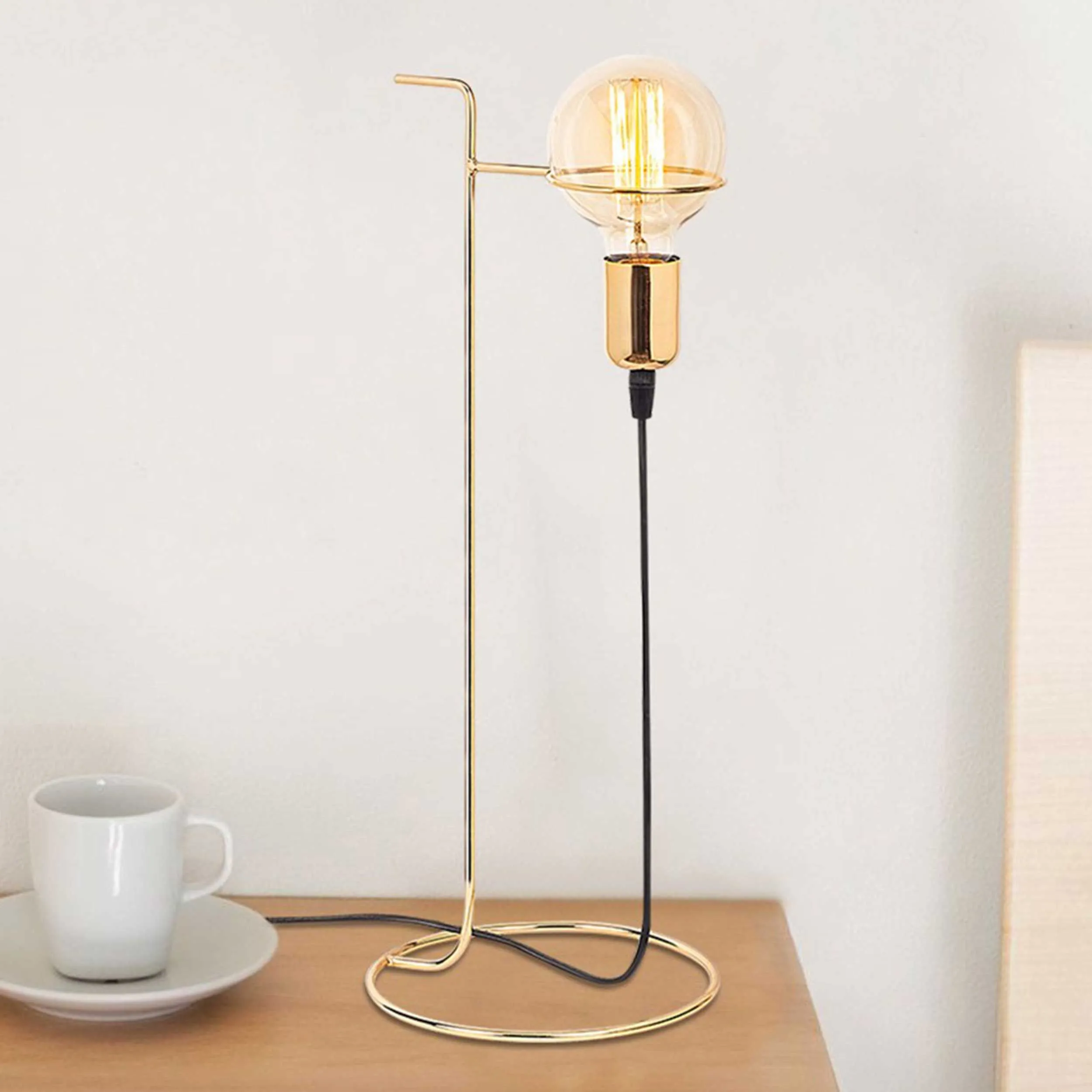 Opviq Lampe à poser or - corps métal, 19x19 cm, 51 cm de hauteur