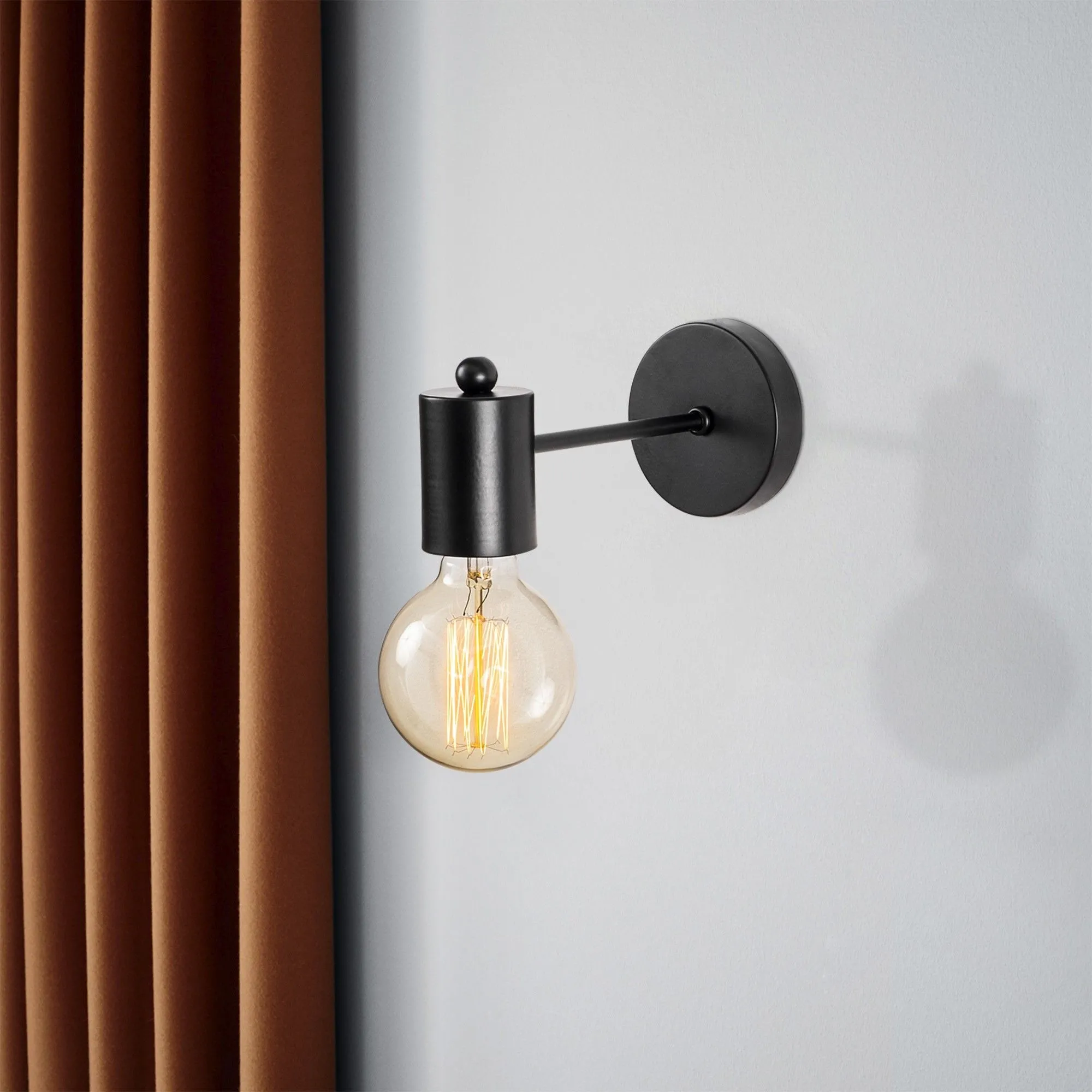 Opviq Wall Lamp | Metal Body | 6x21cm | Black