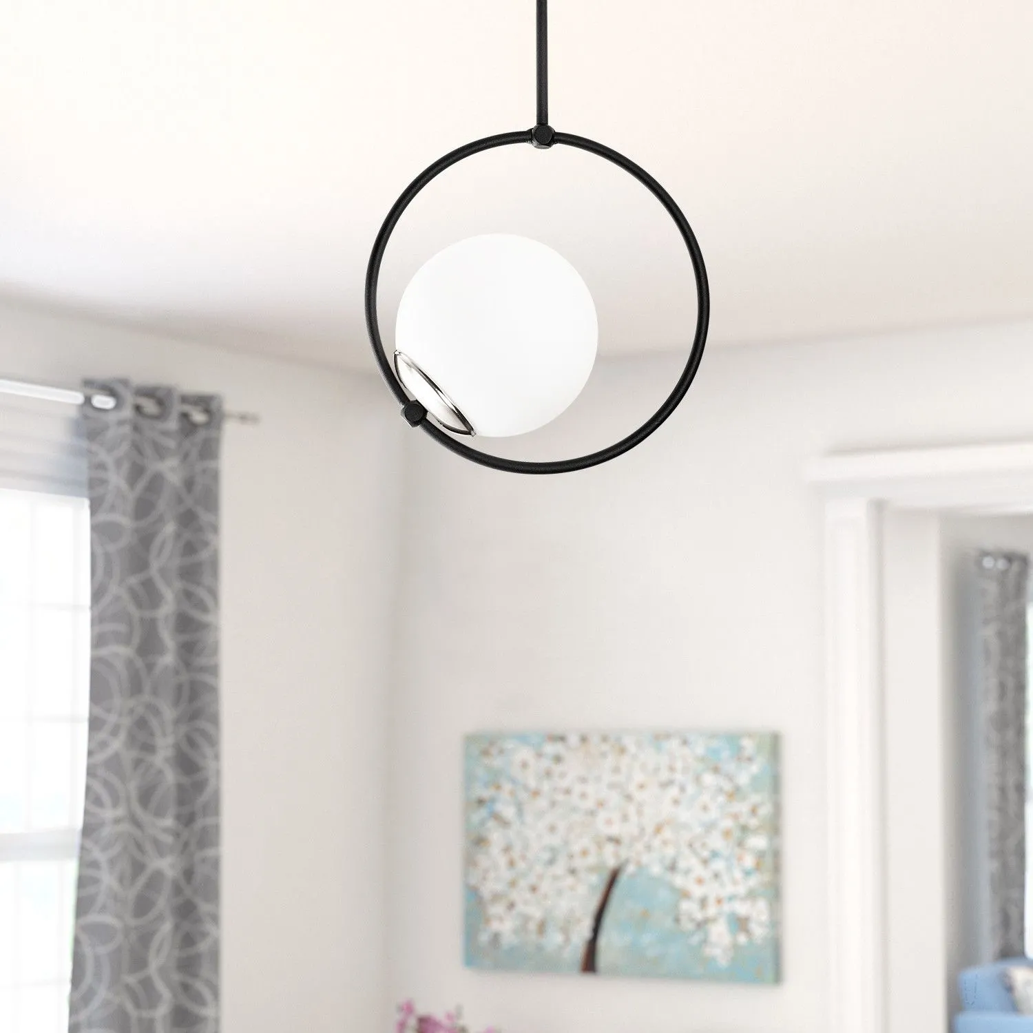 Opviq Metal Chandelier | 26x15cm | IP20 | Noir Blanc