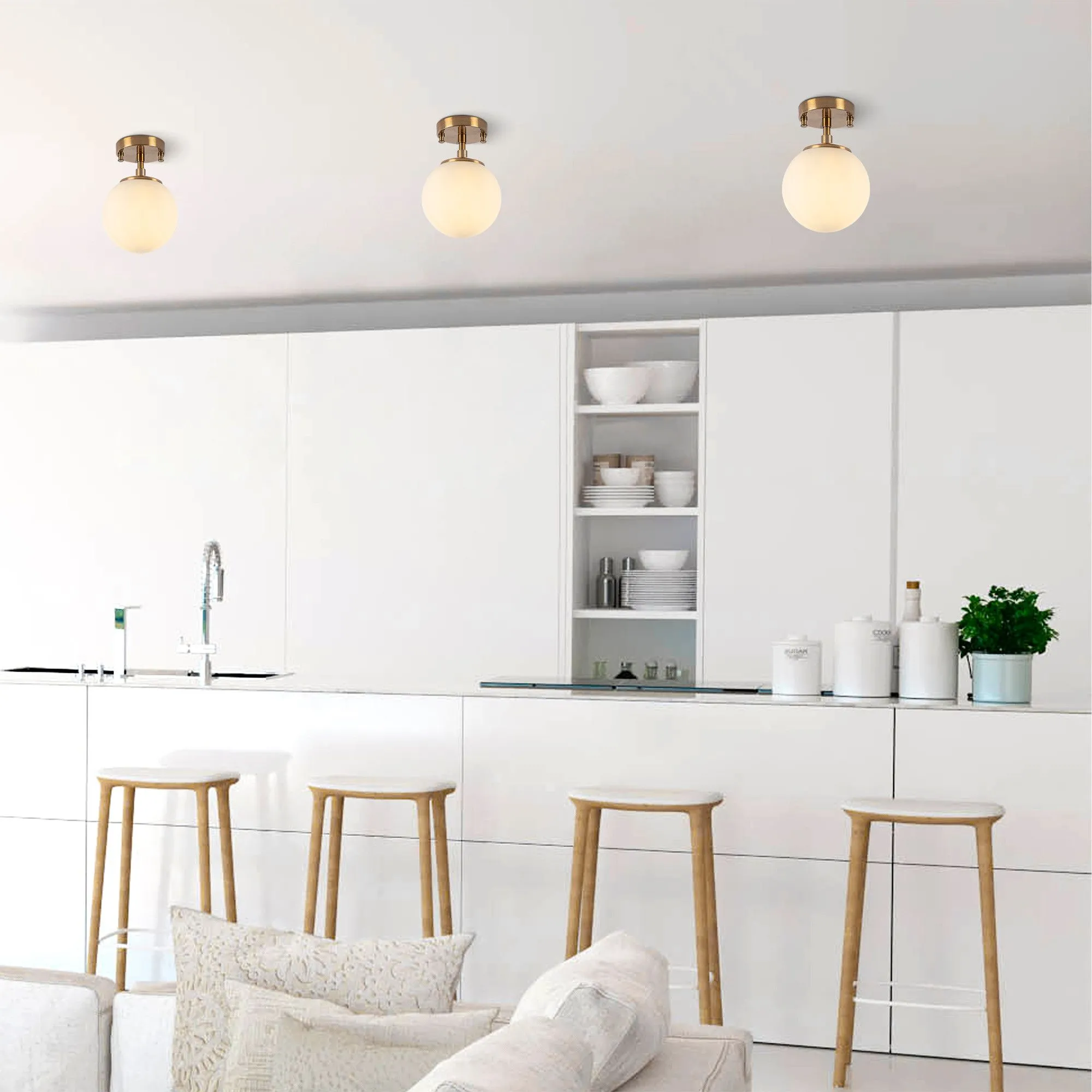 Lustre Vintage Fulgor | Corps en métal | Capuchon en verre