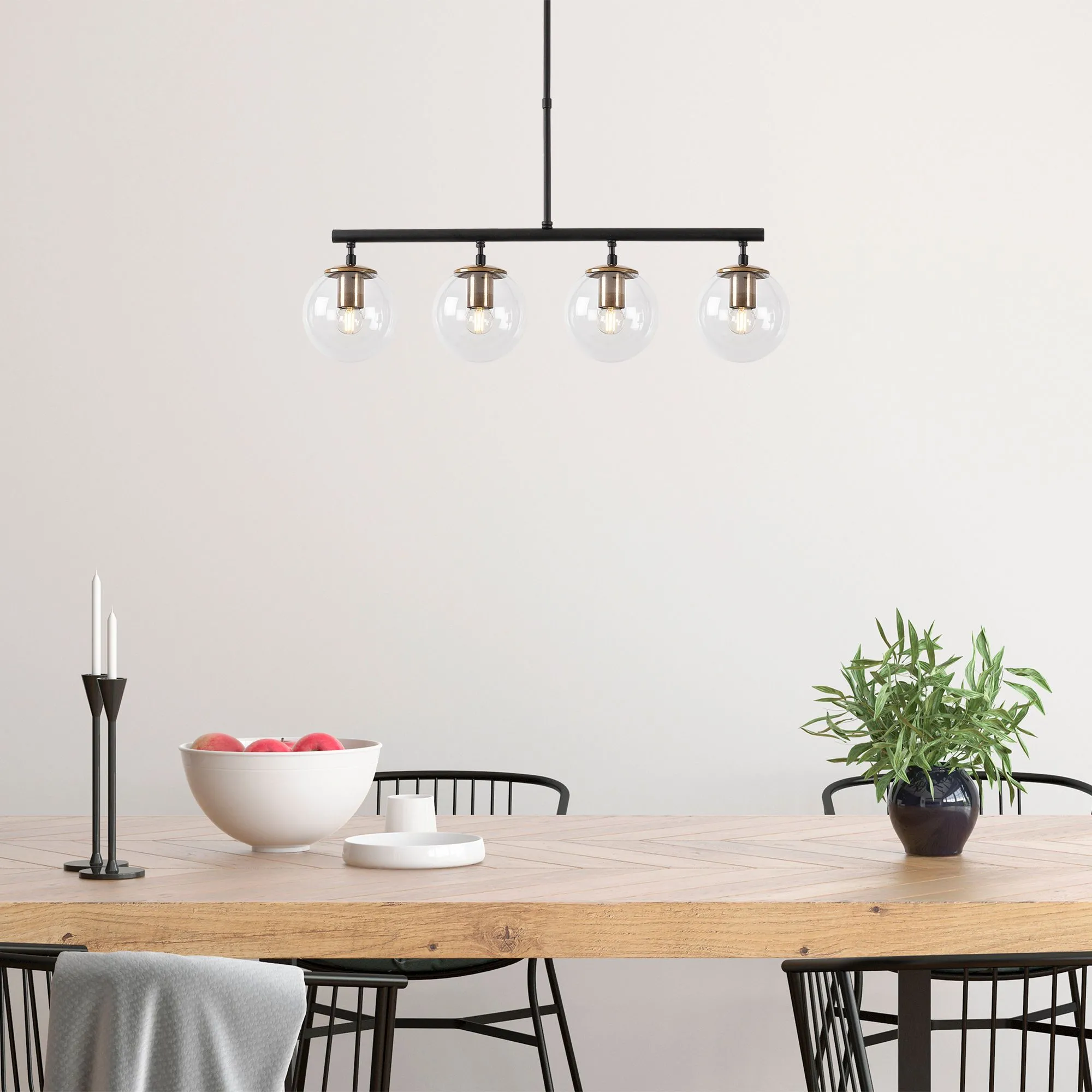 Fazli Lustre | Hauteur réglable | Noir, style antique