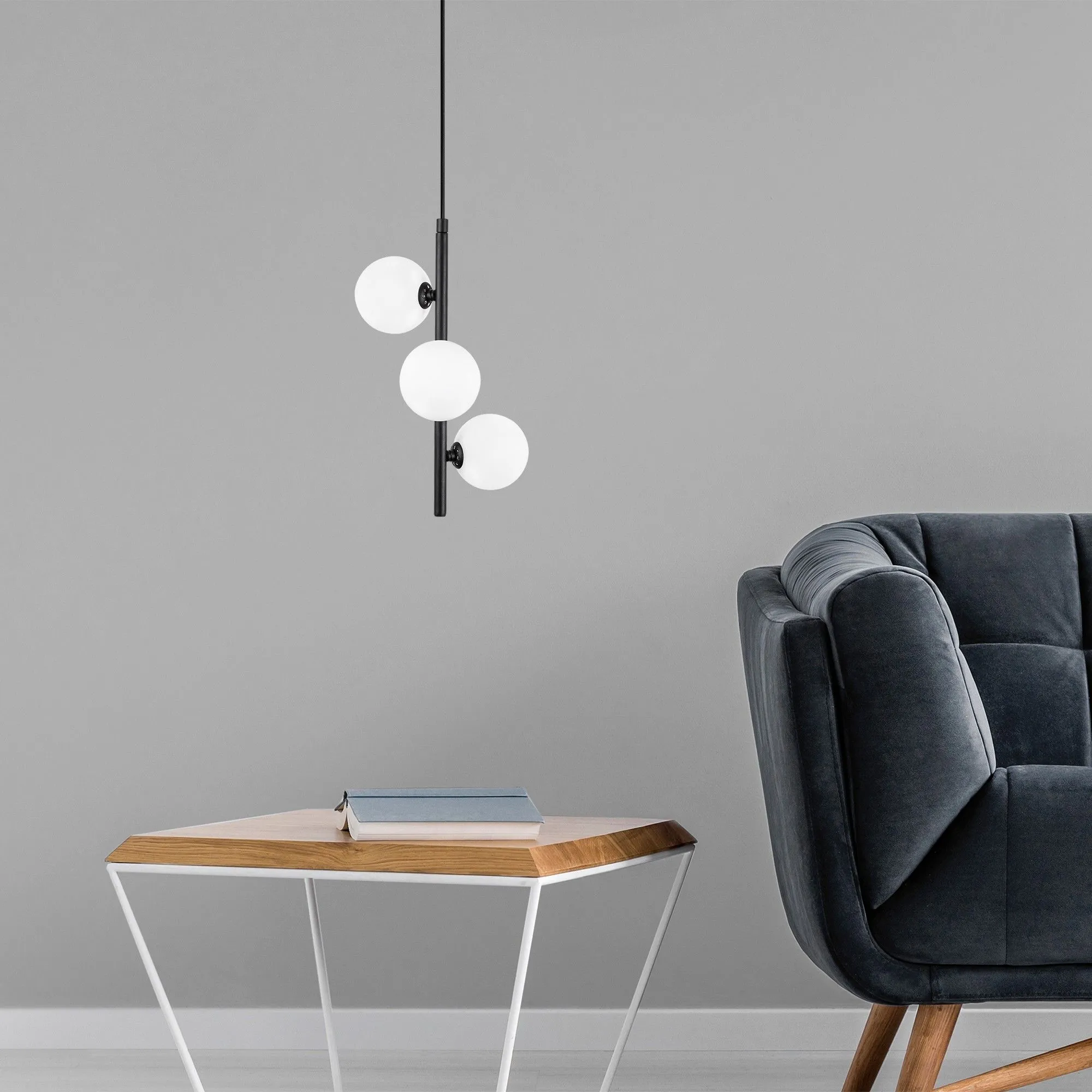 Domino Lustre | Hauteur réglable | Noir, Blanc