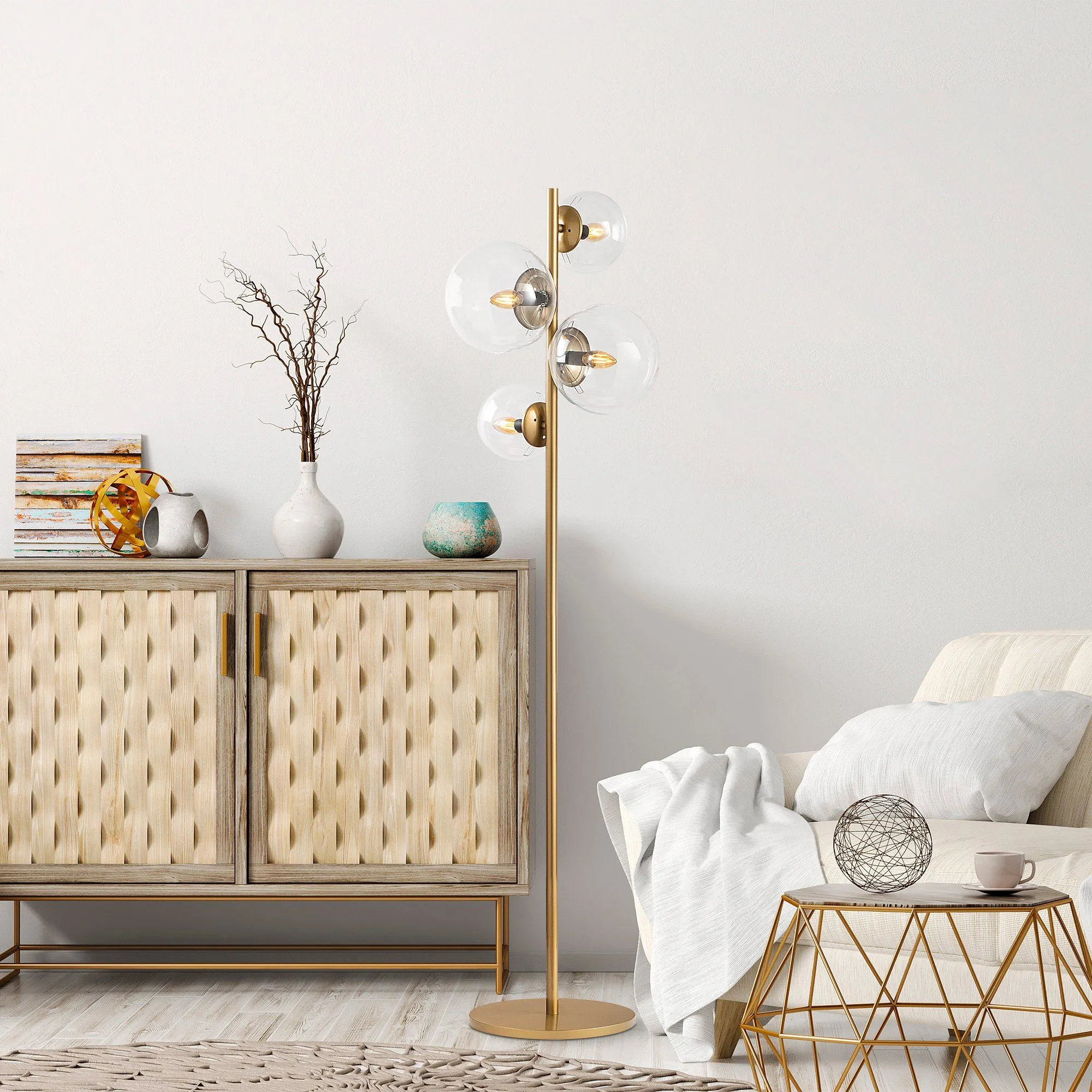 Fazli Lampadaire | CORPS EN MÉTAL | Antique