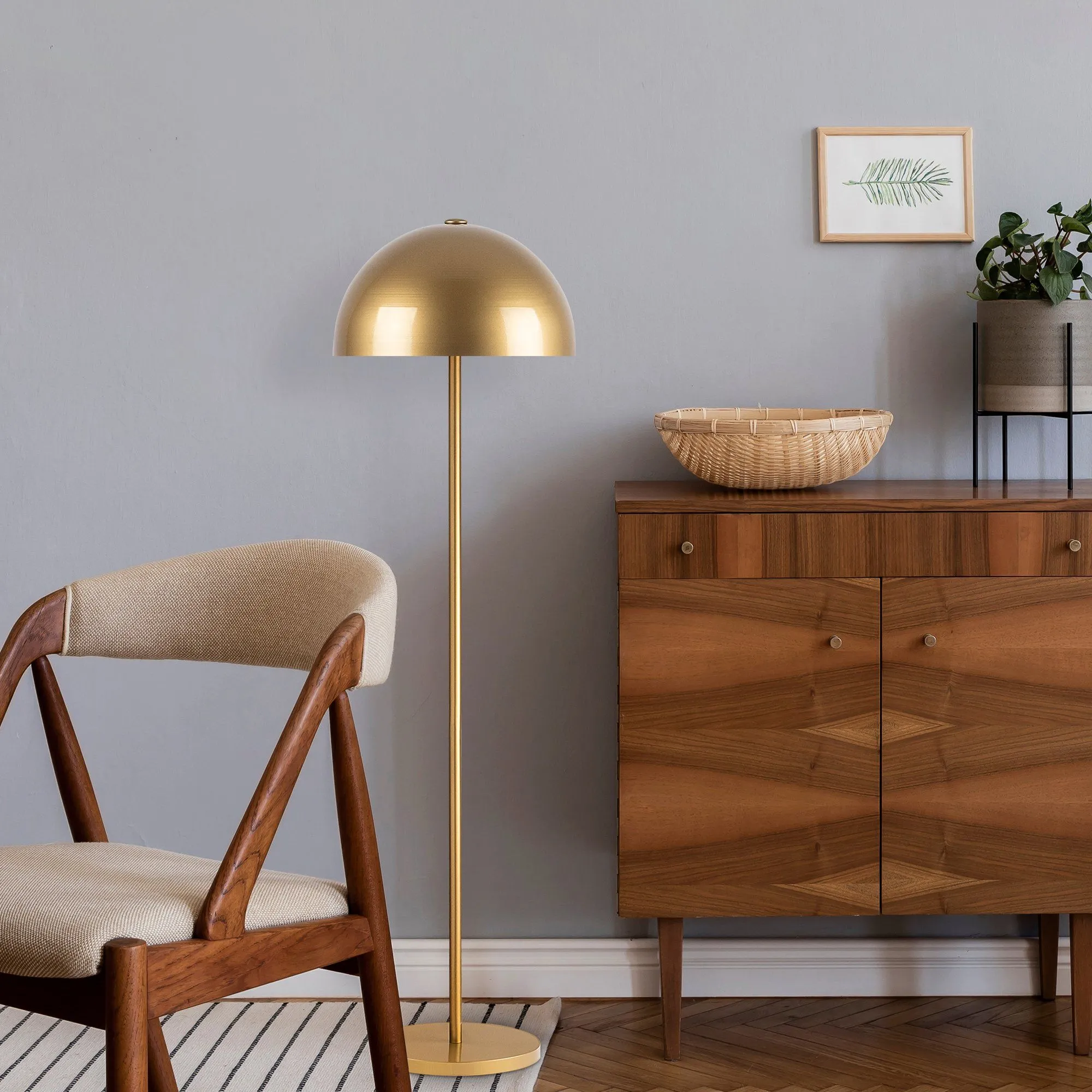 Fulgor Metal Floor Lamp | Gold | 40x40x154cm | E27 Max 40W