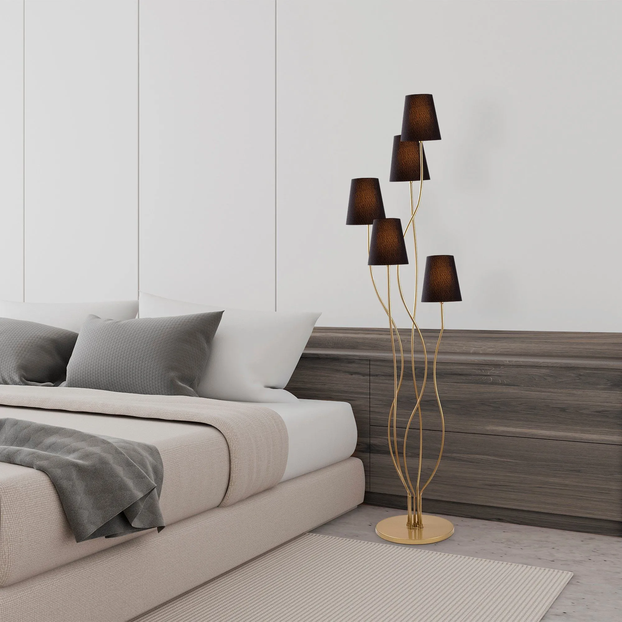 Bonibon Lampadaire | CORPS EN MÉTAL | Doré, Noir