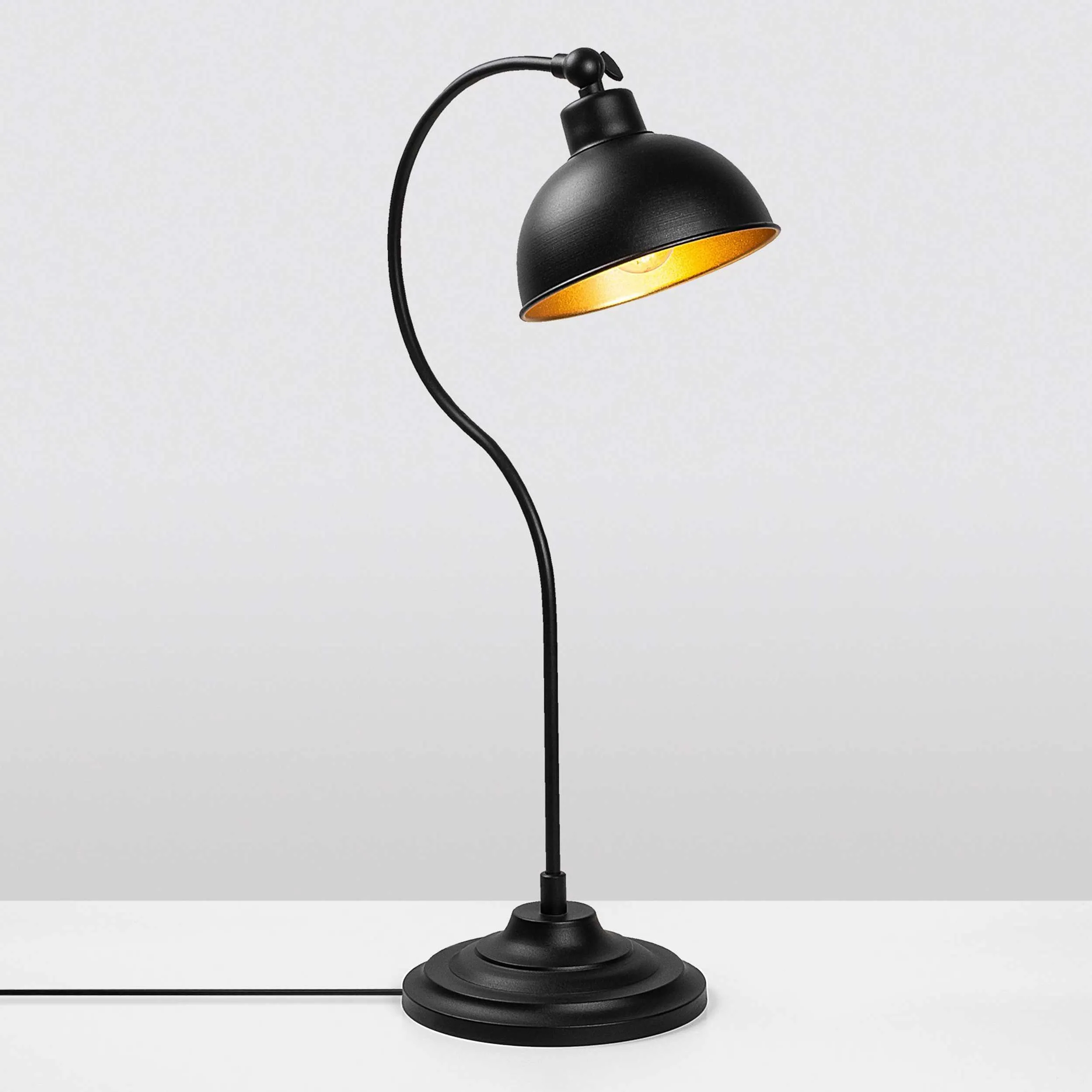 Konika Lampe de table | CORPS EN MÉTAL | Noir, Or