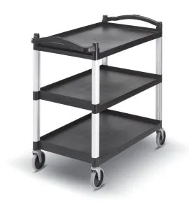 Chariot de service plastique noir 3 niveaux 101,5x54x95 cm 180 kg Cambro