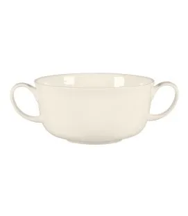 Tasse à bouillon avec 2 anses rond blanc porcelaine bone china 30 cl Ø 10,8 cm Bravura Rak