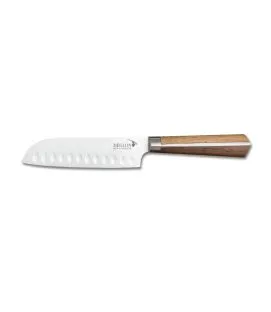 Couteau santoku 18 cm inox bois unie High Woods Deglon