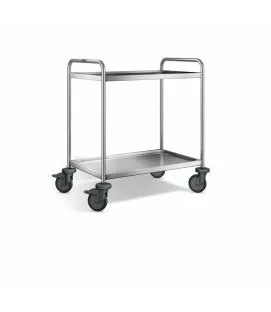 Chariot de service inox 2 niveaux 90x60x95 cm 120 kg B.pro