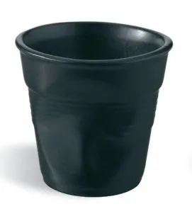 Gobelet rond noir porcelaine culinaire 8 cl Ø 6,5 cm Froisse Revol