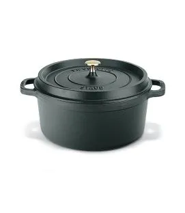 Cocotte fonte d'acier Sans revêtement Avec couvercle Ø 16 cm 10 cm 1,5 L Staub