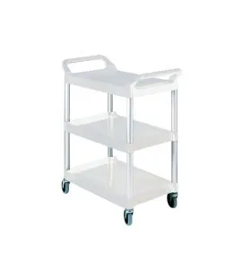 Chariot de service plastique blanc 3 niveaux 85,4x47,3x95 cm 90 kg Rubbermaid