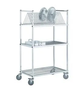 Chariot de stockage inox 100x62x170 cm 3 niveaux Saint Romain