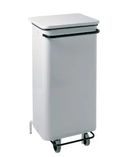 Collecteur à pédale acier 110 L blanc Collecroule Rossignol