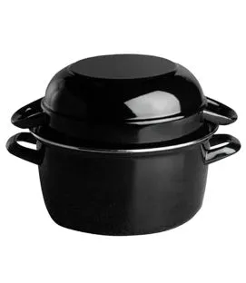 Marmite à moules acier Sans revêtement Avec couvercle Ø 18 cm 17 cm 2,6 L