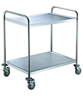 Chariot de service inox 2 niveaux 85,5x53,5x92,5 cm 80 kg Pro.cooker