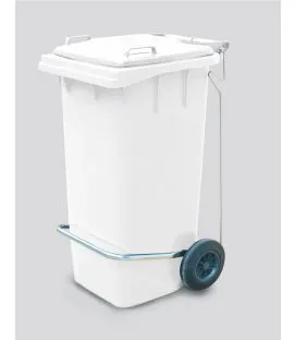Collecteur à pédale plastique 120 L blanc Probbax