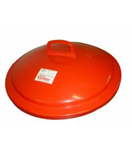 Couvercle pour poubelle 75 L plastique rouge Gilac