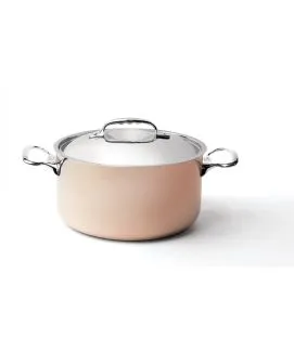 Faitout cuivre inox Sans revêtement Avec couvercle Ø 24 cm 12,3 cm 5,4 L Prima Matera De Buyer