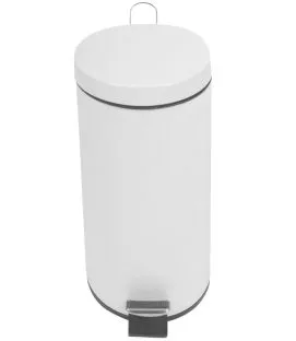 Poubelle à pédale acier 30 L blanc Probbax