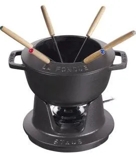 Service à fondue fonte d'acier Ø 18 cm 24,3x18,7x10 cm 1,65 L Staub
