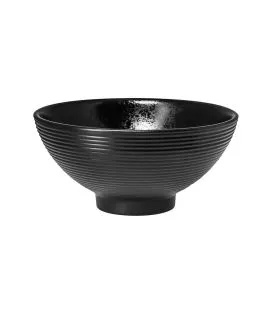 Bol rond noir porcelaine vitrifiée 45 cl Ø 14 cm Edge Rak