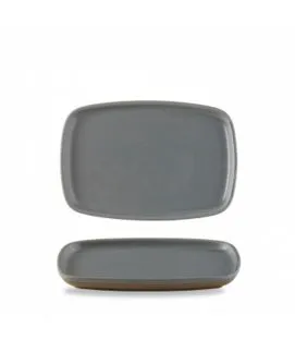 Assiette à partager rectangulaire gris porcelaine vitrifiée 22x15 cm Emerge Seatle Churchill