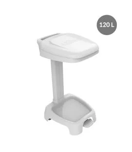 Support sac poubelle plastique 120 L blanc Gilac