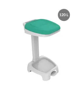 Support de sac poubelle plastique 120 L vert Gilac