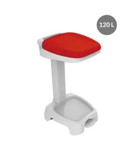 Support sac poubelle plastique 120 L rouge Gilac