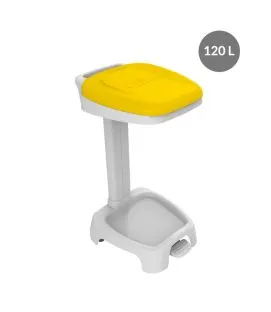 Support de sac poubelle plastique 120 L jaune Gilac