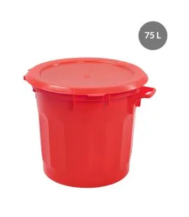 Poubelle plastique 75 L rouge Gilac