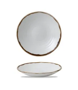 Assiette creuse organique blanc porcelaine vitrifiée Ø 28 cm Harvest Dudson