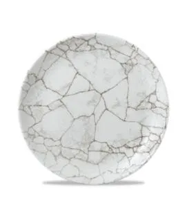 Assiette coupe plate rond Agate grey porcelaine vitrifiée Ø 26 cm Kintsugi Agate Churchill