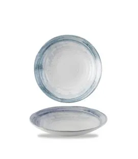 Assiette creuse organique bleu porcelaine vitrifiée Ø 25 cm Finca Limestone Dudson