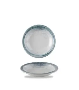 Assiette coupe creuse rond bleu porcelaine vitrifiée Ø 21 cm Finca Limestone Dudson