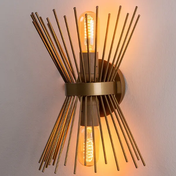 Opviq Wall Lamp | Finition dorée | 23x16cm | IP20