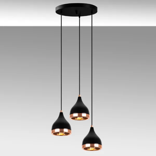 Opviq Lustre en métal | Hauteur réglable | Cuivre noir