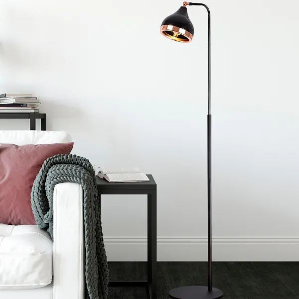 Opviq - Lampadaire en métal | 150 cm de hauteur | Noir cuivré