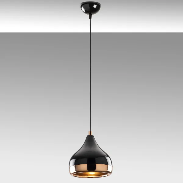 Opviq Lustre | Corps en fer | 17cm Dia | Hauteur ajustable | Noir Cuivre