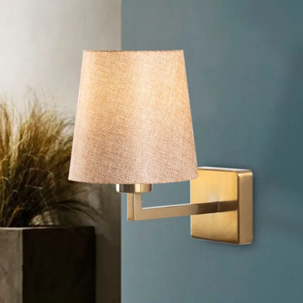 Lampe murale Sharifa | Corps en métal | Capuchon en tissu | 18 x 24 cm