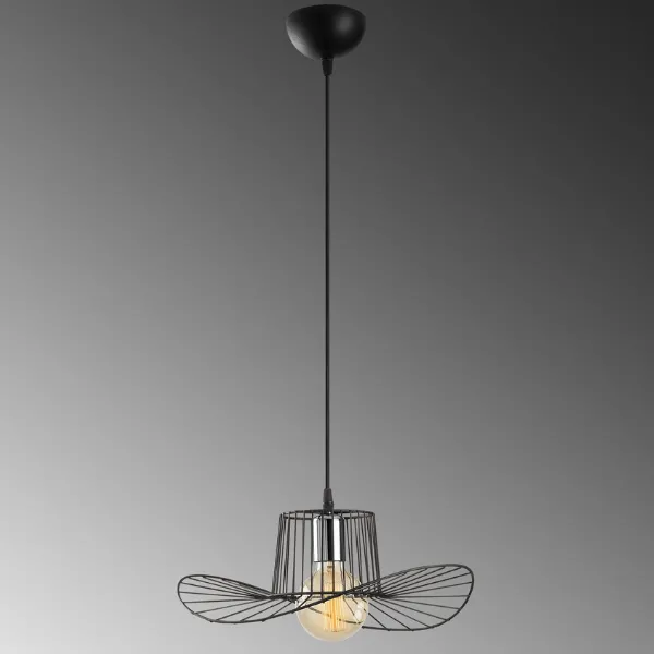 Opviq Lustre en fer | 38cm Diametre | 110cm Hauteur | Noir