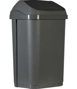 Poubelle plastique 50 L gris Probbax