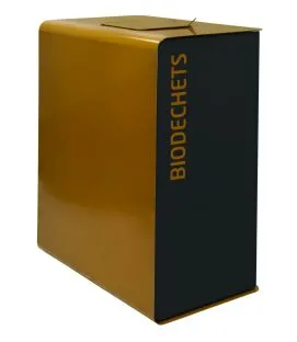 Borne de tri sélectif biodéchets 2 x 20L acier 40 L gris Cubatri Rossignol