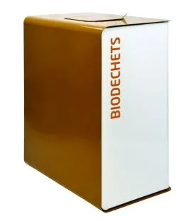 Borne de tri sélectif biodéchets 2 x 20L acier 40 L blanc Cubatri Rossignol