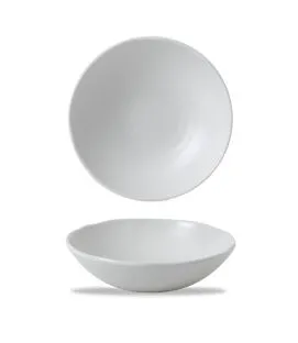 Assiette creuse organique blanc porcelaine vitrifiée Ø 25 cm White Dudson