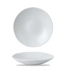 Assiette creuse organique blanc porcelaine vitrifiée Ø 28 cm White Dudson